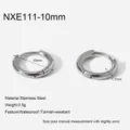Stainless steel hoop earrings with high polish finish, waterproof and tarnish resistant style. - 10mm Version
