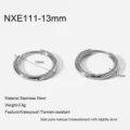 Stainless steel hoop earrings with 13mm diameter, highly polished waterproof jewelry. - 13mm Pieces/Pack