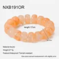 Bracciale di perline acrilico arancione stile vacanza gioiello vista dettaglio 17cm nuovo - Arancione (NXB191OR)