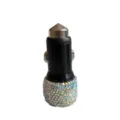 Bling rhinestone car charger dual USB fast charging metal adapter for mobile phone auto accessories - Colorful