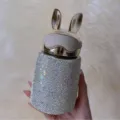 Edelstahl Strass Hase Ohr Thermoskanne, Luxus glitzernde süße tragbare Wasserflasche. - 301-400ml / Weiß