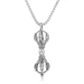 Stainless steel vintage vajra pestle pendant necklace, punk gothic jewelry for men women. - Pendant Only (No Chain) / Steel