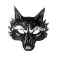 Halloween vos masker zwart zilver 3D PU schuim dier masker voor feestje cosplay - Zwart Zilver Wolf Masker (WHDDG21724A)