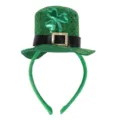 St. Patrick's Tag grüne Pailletten Zylinder Haarreif Kleeblatt Party Kopfschmuck Deko - Einheitsgröße / Grüner Mini-Hut-Haarreif