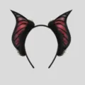 Bat beast ears headband Halloween cosplay party hair hoop gothic demon horns hair accessory - Bat Ear Style (HAA25023) / Red