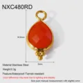 Roestvrijstalen druppel edelsteen hanger voor DIY sieraden maken accessoire van 16.9x8mm. - Traan Rode Hanger Componenten (NXC480RD)