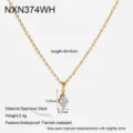Collana color oro in acciaio inox con ciondolo in zircone cubico marquise donna - Collana in Zirconia Marquise (NXN374WH) / 40+5cm / Bianco