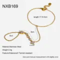Pulsera de Mano de Acero Inoxidable Zircón Chapado en Oro Impermeabile Joyería Mujer - Hand Chain Bracelet (NXB169)