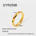 Edelstahl vergoldeter Ring mit bunten sternförmigen Steinen, minimalistischer Modeschmuck. - Größe 6 / Gold Mehrfarbiger Stern Stil (DYR259B)