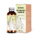 Vista dettagliata della bottiglia di olio essenziale snellente anti-gonfiore OUHOE. - 50ml