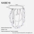 Stainless steel pearl tassel brooch pin with boot pendant, waterproof tarnish-resistant detail. - Stainless Steel Pearl Tassel Boot Style (NXBE16)