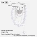 Stainless steel pearl tassel brooch pin with multi-strand chains and metallic charm pendant. - Stainless Steel Pearl Multi-layer Chain Style (NXBE17)