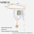 Spilla di Sicurezza con Occhio Malvagio e Perle in Acciaio Inossidabile Impermeabile - Stile Sole Malocchio Blu Acciaio Inossidabile (NXBE19)