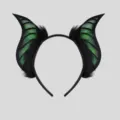 Halloween Bat Wing Headband Demon Horns Cosplay Hair Hoop Party Costume Headwear Accessory - Bat Ear Style (HAA25023B) / Green