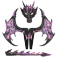 Kinderen Halloween draak kostuum set met vleugels masker en staart voor feest cosplay verkleed - Roze Zwart Paars Draak Set