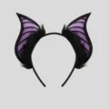 Black and purple bat wing headband for Halloween cosplay party, cute demon beast ear headwear. - Bat Ear Style (HAA25023D) / Purple