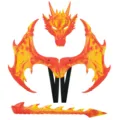 Kinderen Halloween rood geel draak kostuum set met masker vleugels en staart voor cosplay. - Oranje Geel Draak Set