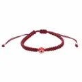 Handcrafted red string evil eye bracelet, adjustable woven lucky protection charm jewelry item. - Evil Eye Style (BN-0319) / Burgundy