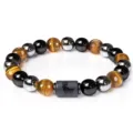 Fashion 8mm natural tiger eye obsidian hematite zodiac stone beaded bracelet for daily wear - Aries - Premium Style