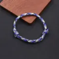 minimalist paracord bracelet colorblocked nylon handwoven adjustable rope for daily wear - Braided Adjustable Style (BN-0279) / Blue Black and White