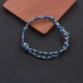 Adjustable blue black camo paracord bracelet handmade nylon woven rope for daily wear - Braided Adjustable Style (BN-0279) / Blue Black White Style 2
