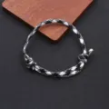 Black and white paracord braided bracelet nautical nylon adjustable handmade unisex jewelry - Braided Adjustable Style (BN-0279) / Black + White