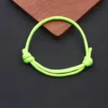 Fluorescent green paracord bracelet detail shot, adjustable handmade rope accessory - Braided Adjustable Style (BN-0279) / Neon Yellow