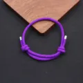 Handmade purple woven adjustable rope bracelet, simple minimalist design for daily wear. - Purple
