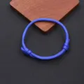 Blue paracord bracelet detail, adjustable handmade woven nylon cord design for daily wear. - Braided Adjustable Style (BN-0279) / Sapphire Blue