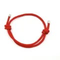 Adjustable red rope bracelet minimalist handmade couple woven cord for men and women - Red