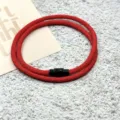 Pulsera de pareja de cuerda roja tejida con cierre magnético joyería de la suerte - Cierre Magnético Doble Capa Rojo