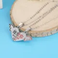 Fashion couple heart magnetic necklace alloy wing pendant matching jewelry gift for lovers - Silver