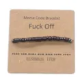 Trendy fashion Morse code beaded bracelet handmade couple adjustable wristband with paper card. - Fuck Off Style (BN-0311)
