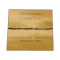 Morse code bracelet handmade woven couple adjustable matching beaded jewelry gift for lovers - I Love You Style (BN-0305) / Silver