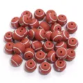 Silicone football beads for DIY handmade bracelets jewelry accessories crafting supplies 5pcs - Red Rugby / Pack of 5