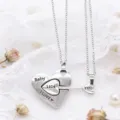 Collier pendentif cœur flèche de couple avec gravure d'amour doux cadeau romantique bijoux. - Cœur Argent Et Flèche Argent