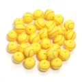Yellow softball beads for DIY handmade bracelets, cute sports theme spacer beads for craft. - Yellow Baseball / Pack of 5