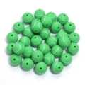 Green silicone tennis ball beads for DIY jewelry making and pacifier chain crafts. - Tennis Ball / Pack of 5