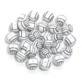 DIY volleyball beads white round acrylic spacer beads for handmade bracelets jewelry making - Volleyball / Pack of 5