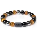 Cancer Zodiac Tiger Eye Obsidian Hematite Beaded Bracelet 8MM Natural Stone Jewelry - Cancer - Premium Style
