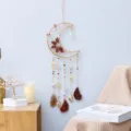 Natürlicher Achat Kristall Splitter Traumfänger Windspiel Wandbehang Dekoration Zimmer - Gewebter Draht Lotus