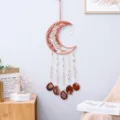 Natur Achat Kristall Splitter Traumfänger Lebensbaum Wandbehang Rosa Mond Design - Großer Hellroter Mond-Achat