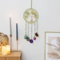 Natürlicher Achat Kristall Kies Traumfänger Lebensbaum Windspiel Wandbehang Dekoration - Platanenbaum Achat