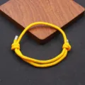 Handmade yellow woven cord bracelet adjustable couple minimalist rope jewelry daily wear - Yellow