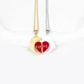 Magnetisches Pärchen Delfin Herz Halskette passendes Schmuckset Valentinstag Geschenk - Silber Gold Delphin Splice Stil / Silber und Gold