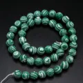 Perles rondes en malachite synthétique verte en vrac pour la création de bijoux DIY et gros. - 4mm Paquet / Malachite Verte et Blanche