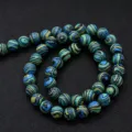 Perles rondes en malachite bleu vert pour la création de bijoux DIY et la fabrication - 4mm Paquet / Malachite Bleue et Jaune