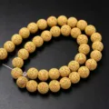 Gelbe Vulkanstein runde lose Perlen für DIY Armband und Halskette Schmuck Zubehör. - 4mm/90 Stück Packung / Gelb