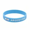 Blue silicone wristband with Argentina flag sports bracelet lightweight 18.6cm size - Argentina