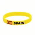 Yellow Spain silicone wristband sports bracelet nationalist support wrist band 18.6cm - Spain Style